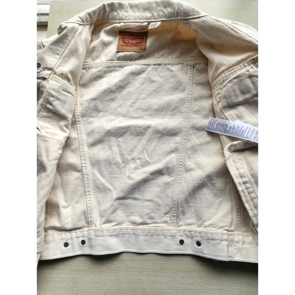 JACKET-JEAN-LEVI STRAUSS & CO.-Light Cream-Butterflies-Small Size-Classic-X-SML - Picture 7 of 16